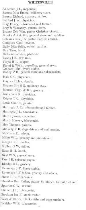 1886 Whitesville directory