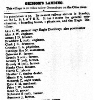 1891 Grissoms Landing city directory