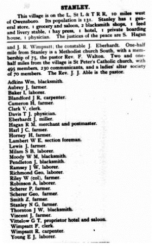1891 Stanley city directory